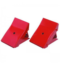 WHEEL CHOCK FOLDING METAL PAIR CARAVAN BOAT CAR VAN CHOCKS HEAVY DUTY AU022