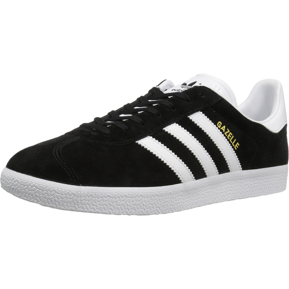 adidas Originals mens Gazelle Sneakers   Black/White/Gold Metallic  11