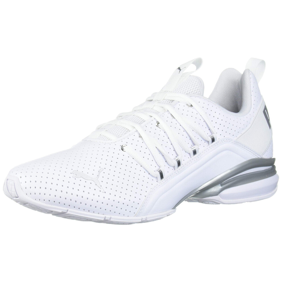 PUMA Men's AXELION PERF Cross Training Sneaker  Puma White-Puma Silver