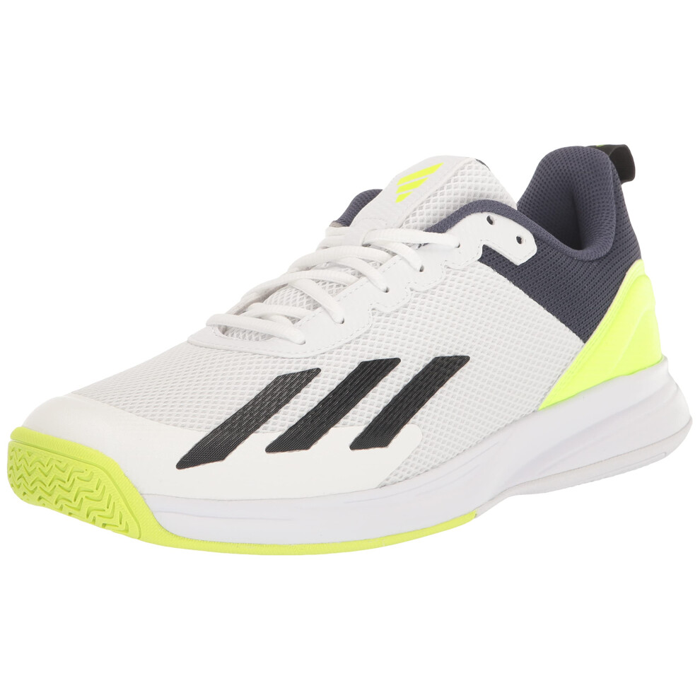 adidas Men's Courtflash Speed Sneaker  White/Core Black/Lucid Lemon  9