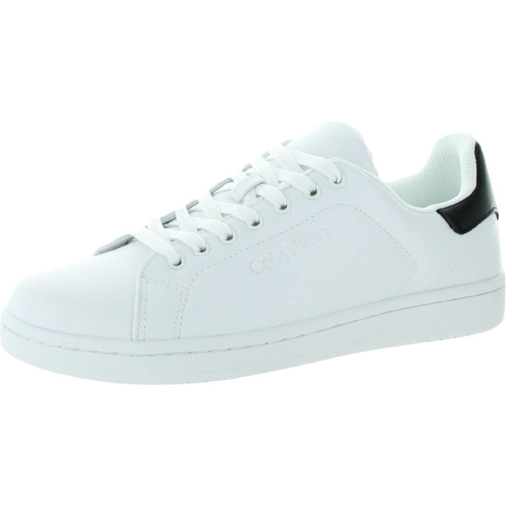 Calvin Klein Men's LETO Sneaker  White/Black 185  8.5