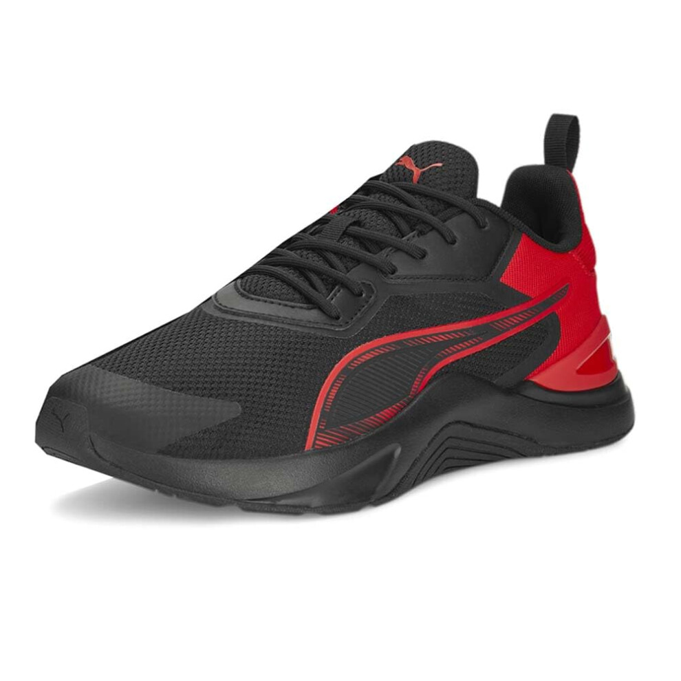 PUMA Men's Infusion Sneaker  Black-for All Time Red  10.5