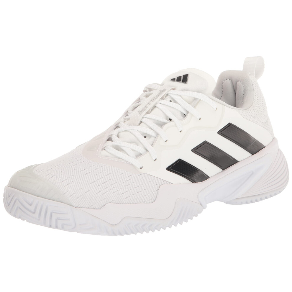 adidas Men's Barricade Sneaker  White/Core Black/Matte Silver  10