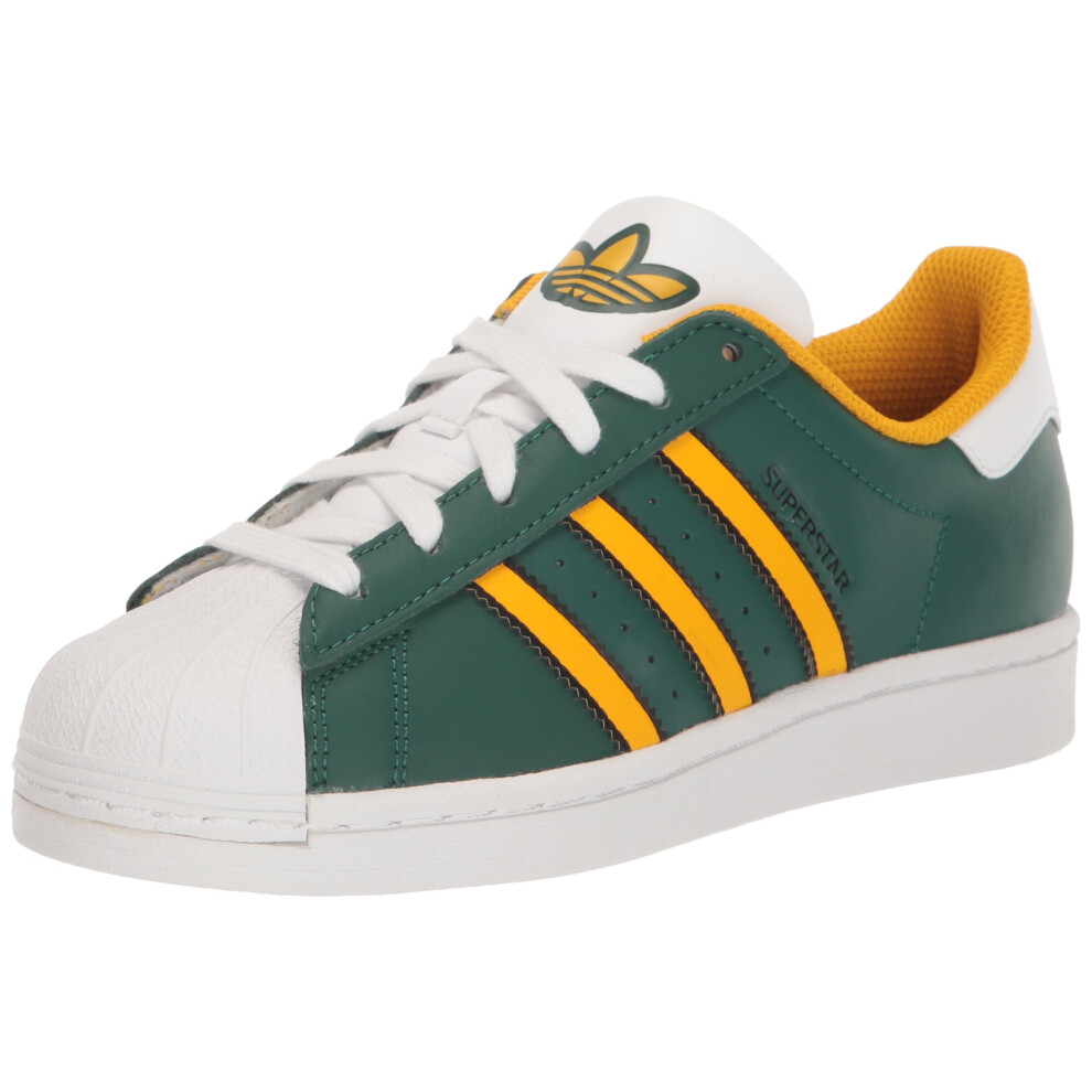 adidas Originals mens Superstar Collegiate Green/Crew Yellow/White 8