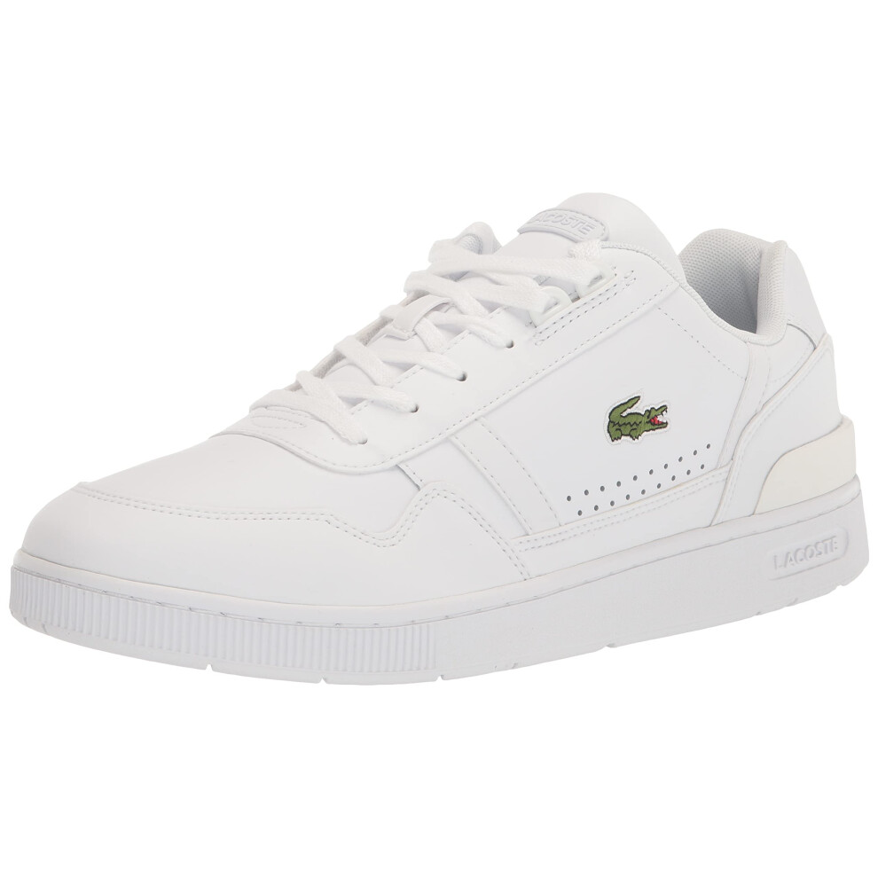 Lacoste Men's T-Clip Sneaker  White/White  8