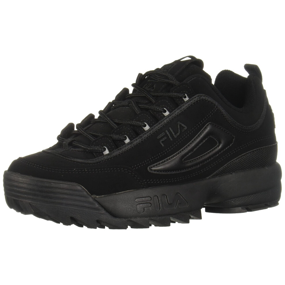 Fila Men's Strada Disruptor fashion sneakers  Black/Black/Black  12 US