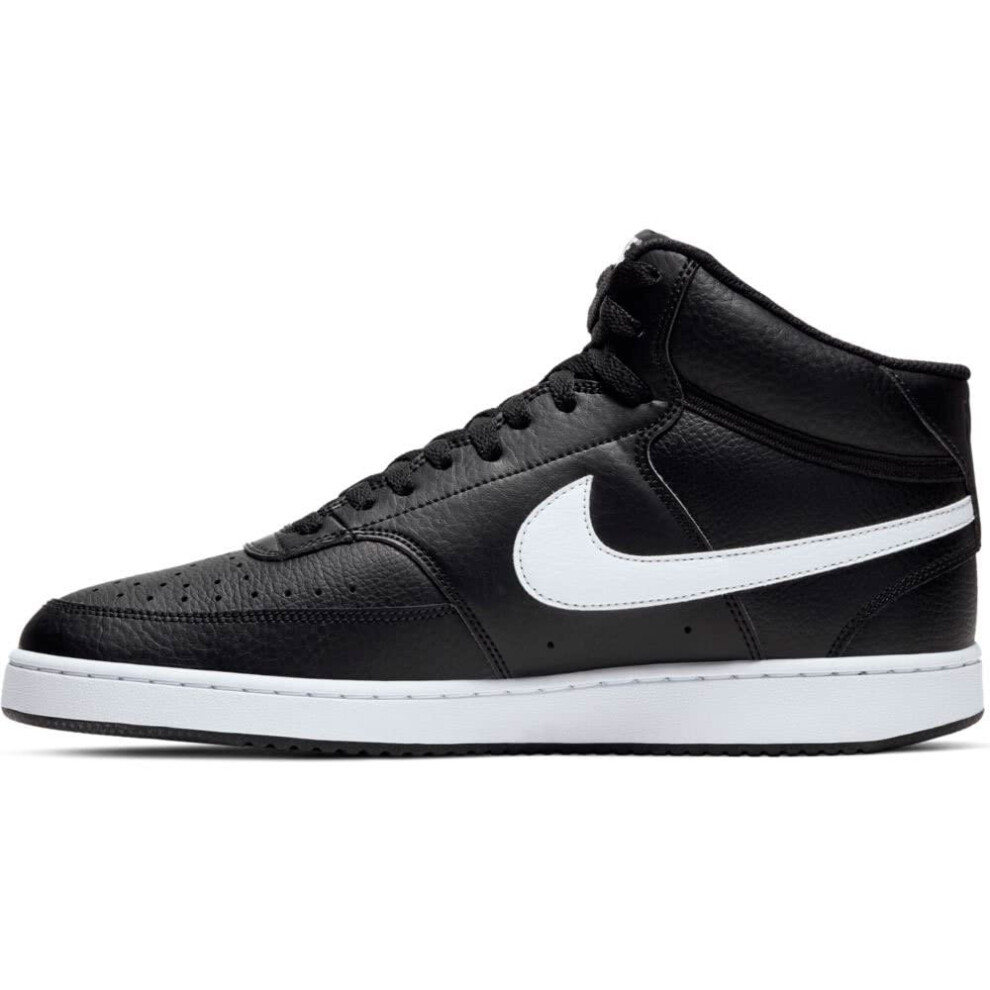 Nike Men's Court Vision Mid Sneaker  Black/White  9 Regular US