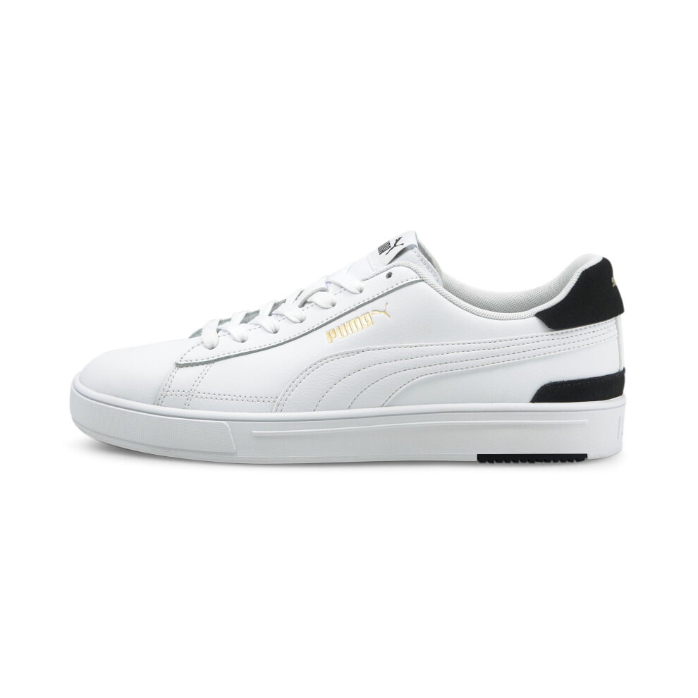 PUMA Men's Serve Pro Sneaker  White-White-Team Gold-Black  11