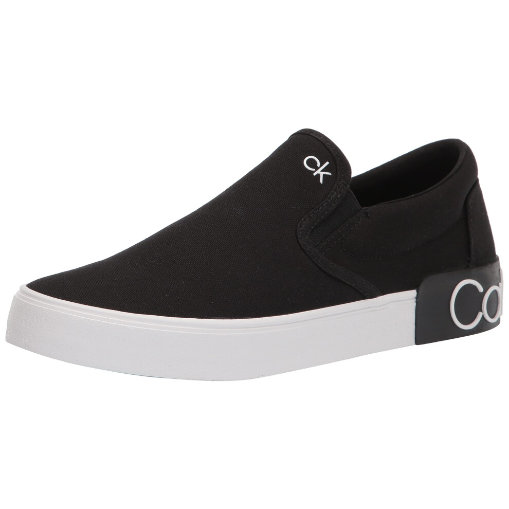 Calvin Klein Men's RYOR Sneaker  Black Canvas 962  10.5