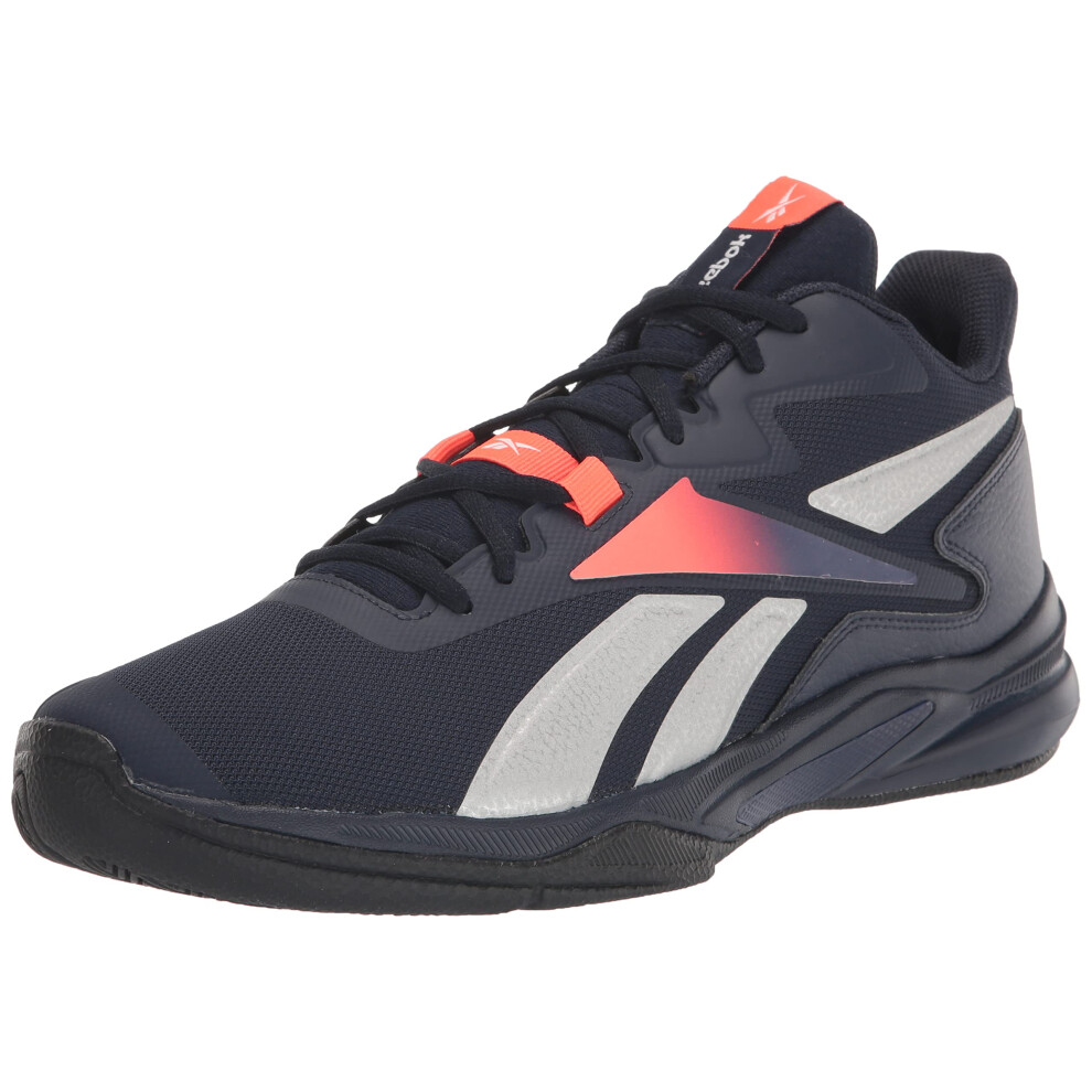 Reebok Men's More Buckets Basketball Shoe  Vector Navy/Orange Flare/Ve