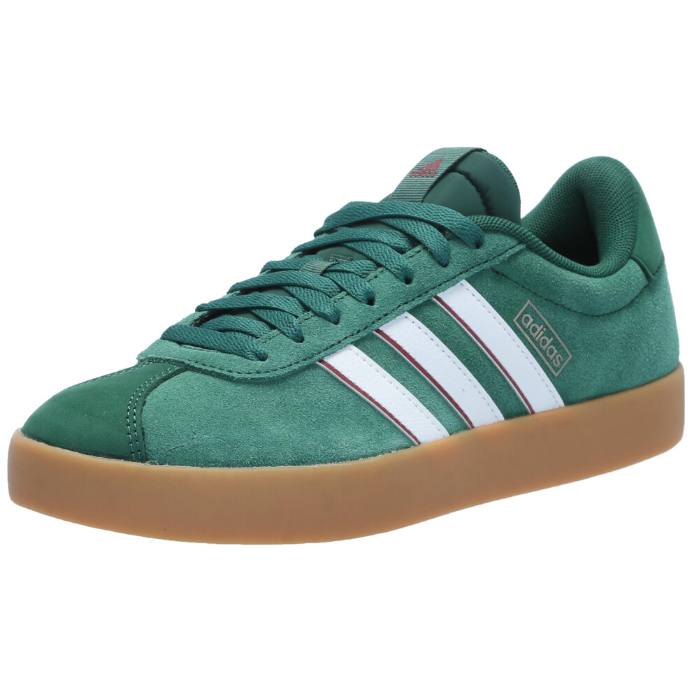 adidas Men's VL Court 3.0 Sneaker  Dark Green/White/Collegiate Burgund