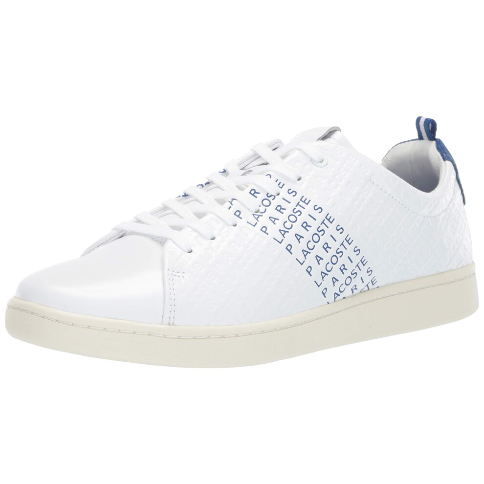 Lacoste Men's Carnaby Legacy Sneaker  White/Blue Logos  13