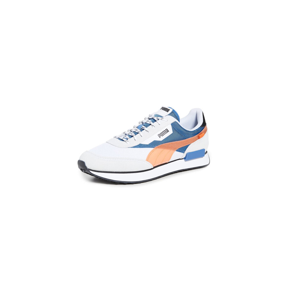 PUMA Future Rider Play On Puma White/Vibrant Orange/Harbor Mist 10 D (