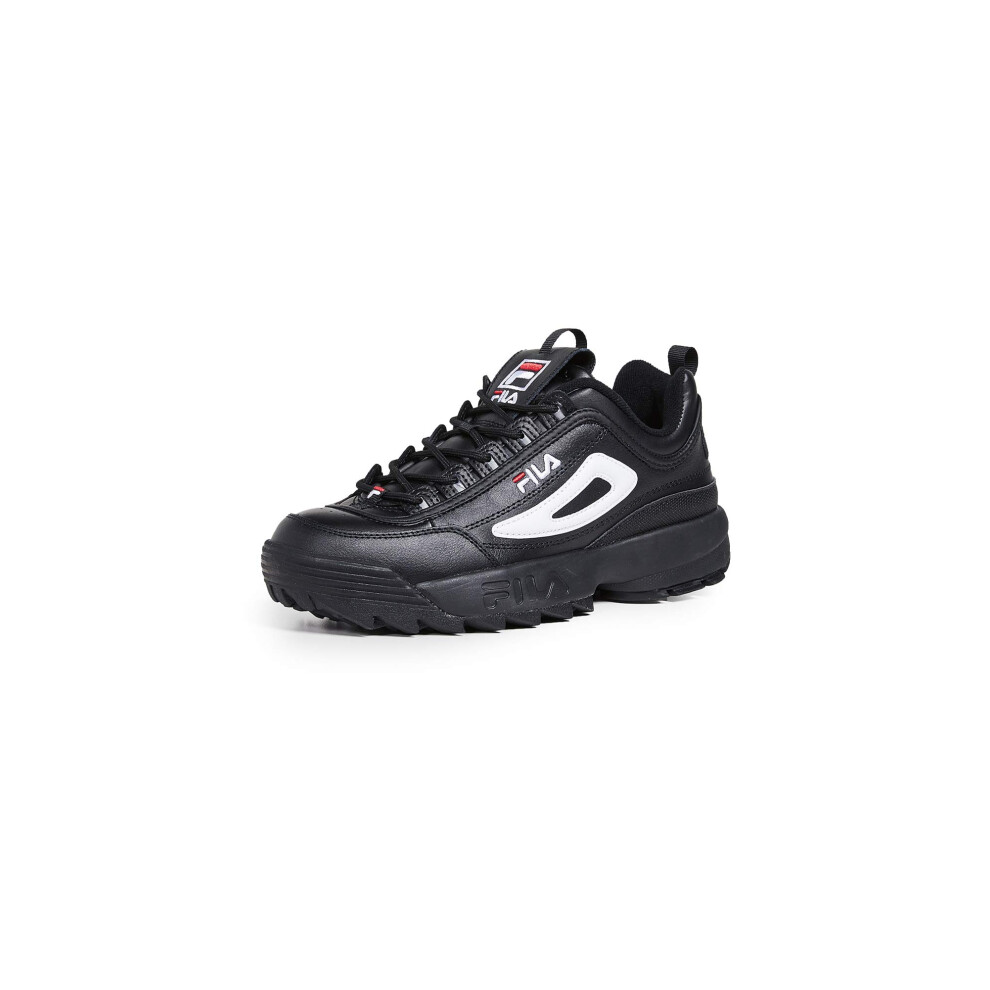 FILA Mens Disruptor 2 No-Sew Black/White/Fila Red Sneaker - 11