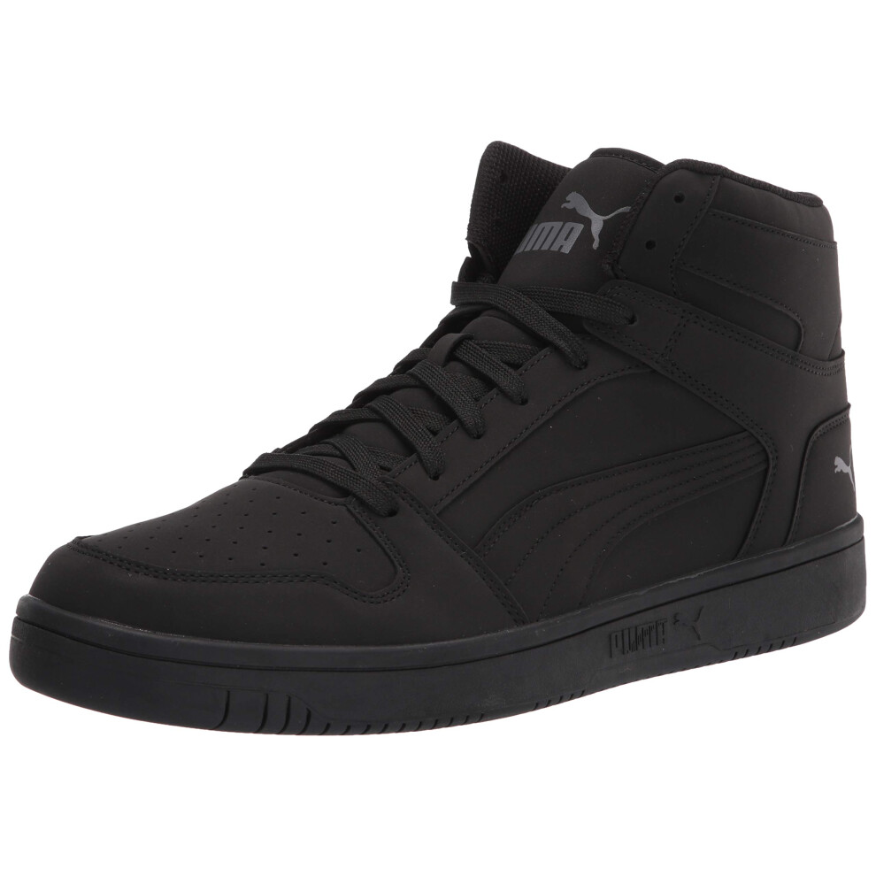 PUMA Men's REBOUND LAYUP NUBUCK Sneaker  Puma Black-Puma Black-CASTLER