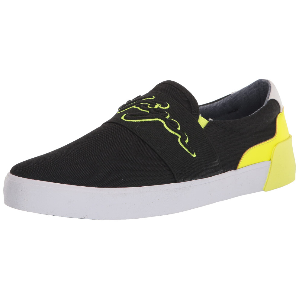 Tommy Hilfiger Men's Realist Sneaker  Black/Neon Yellow  11