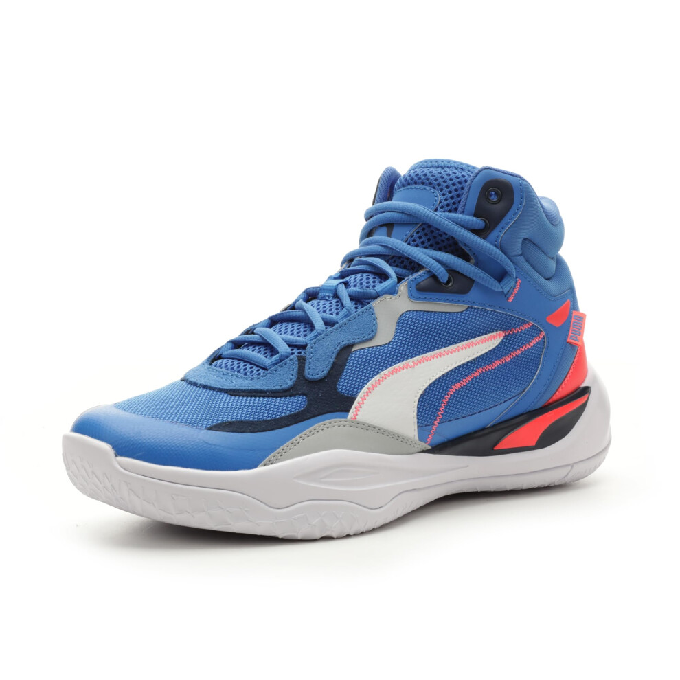 PUMA Men's PLAYMAKER PRO MID Sneaker  PUMA Black-Persian Blue-Fire Orc