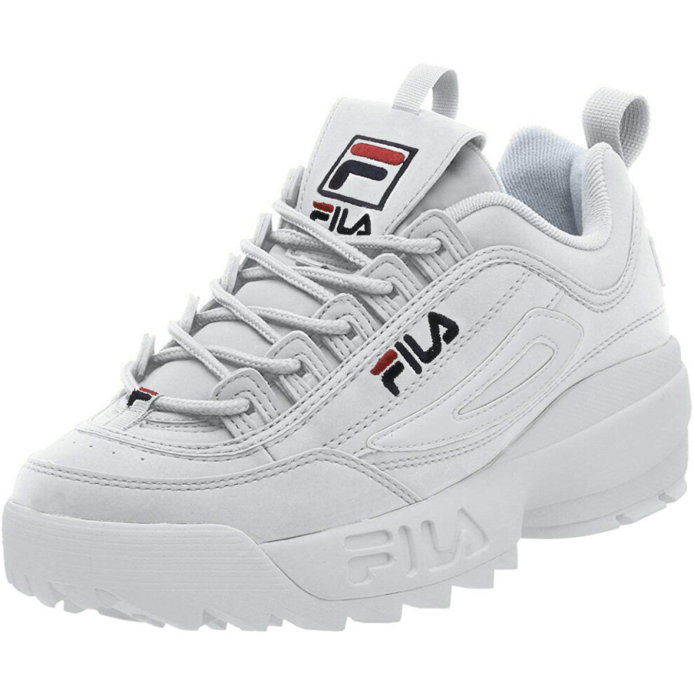 Fila Men's Strada Disruptor fashion sneakers  White/Peacoat/Vinred  11