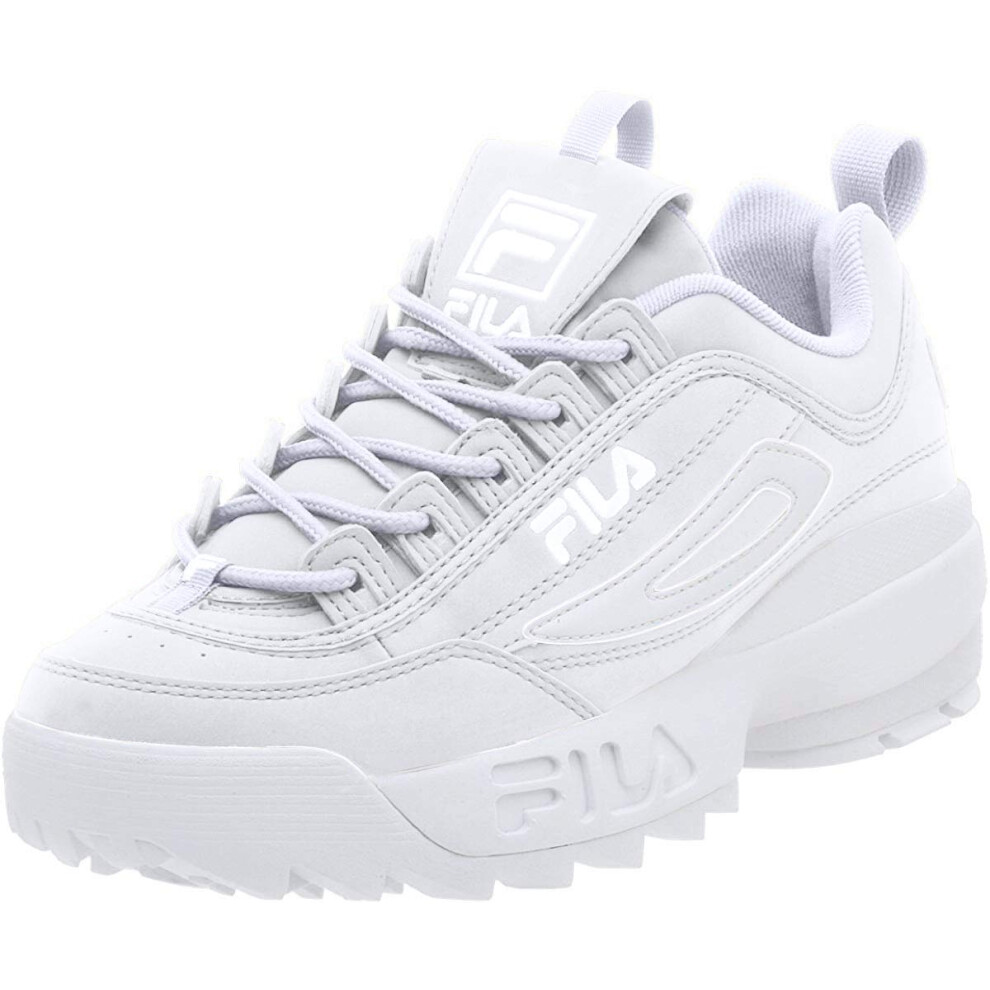 Fila Men's Strada Disruptor fashion sneakers  White/White/White  11.5