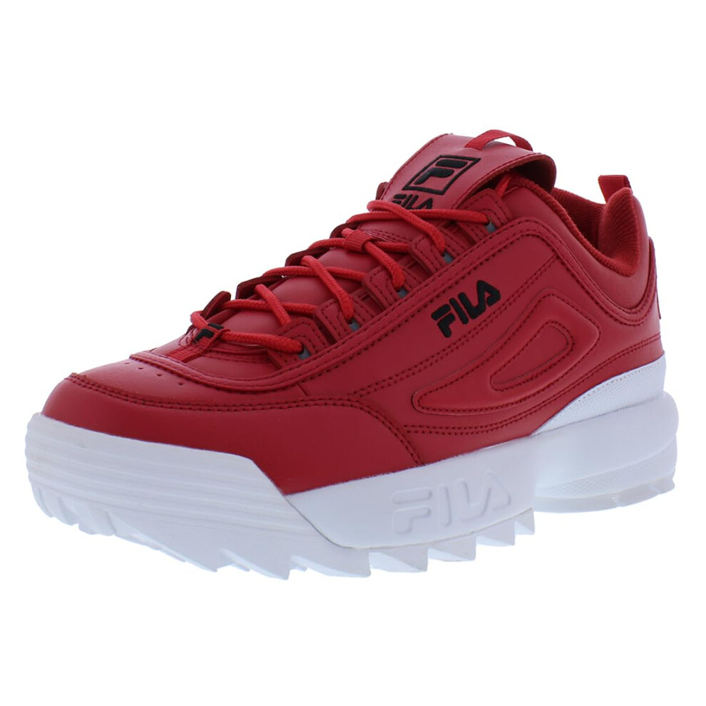 Fila Mens Disruptor II Premium RED White Black Size 9.5