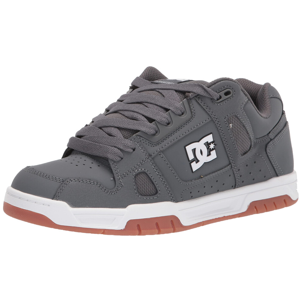 DC Men's Stag Low Top Skate Shoe  Grey/Gum  9