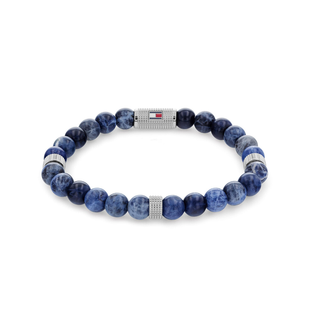 Tommy Hilfiger Men's Jewelry Stainless Steel  Blue Dark Sodalite Bead