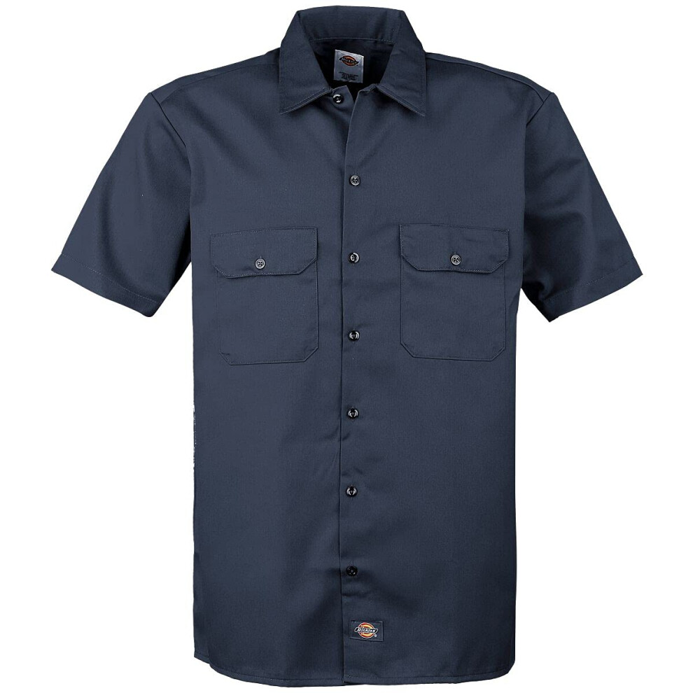 Dickies mens Short Sleeve Work Big and Tall Button Down Shirt  Navy  5