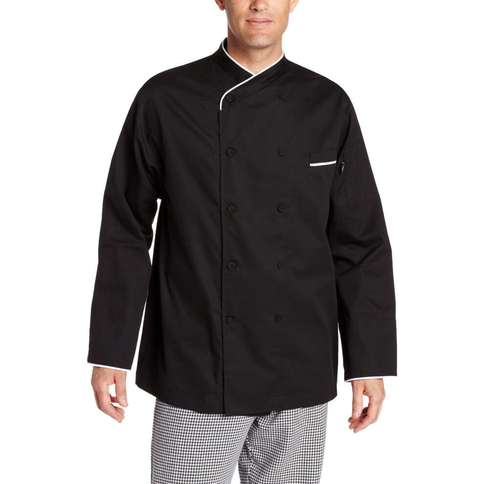 Dickies Men's Big and Tall Black Egyptian Cotton Chef Coat  3X-Large