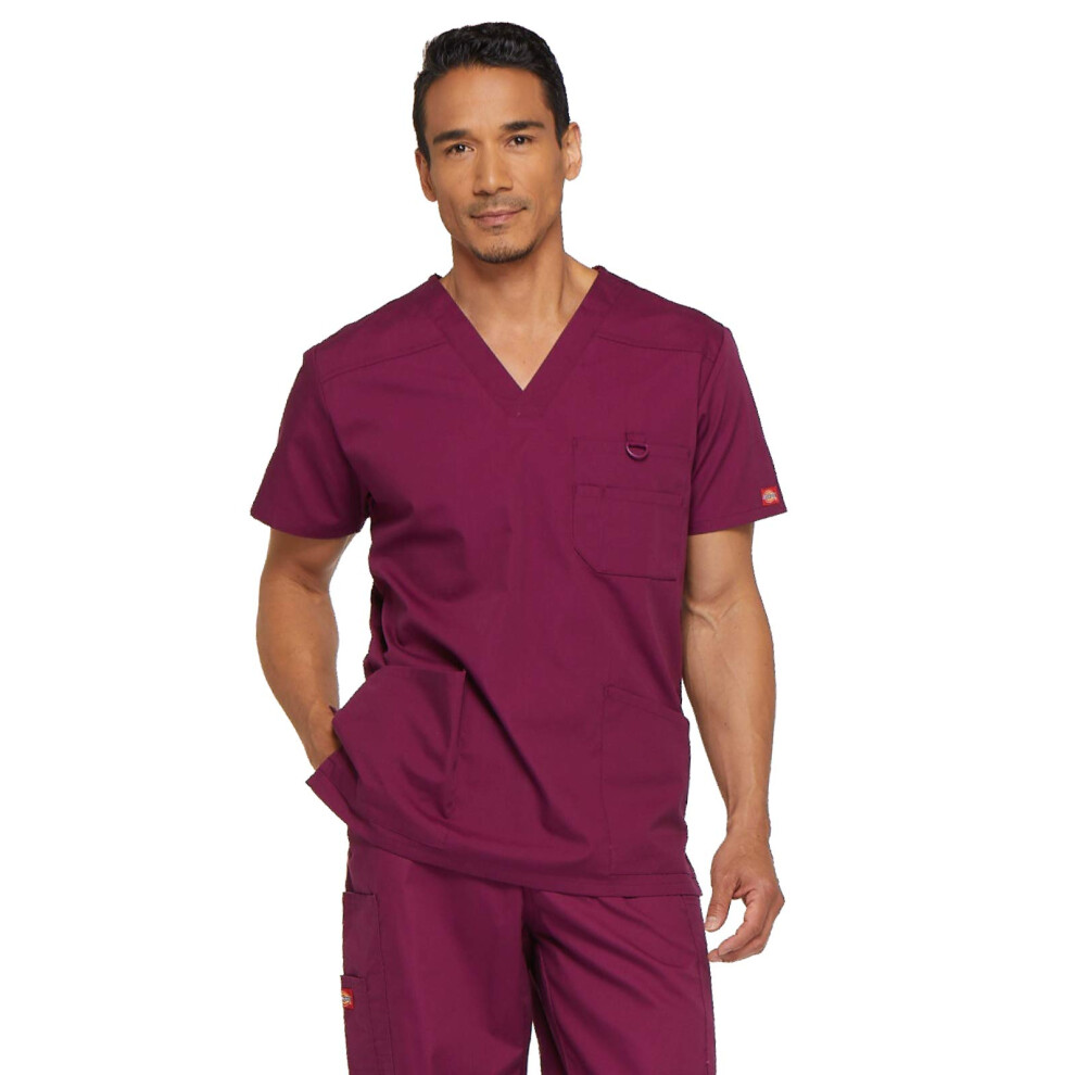 Dickies Men's Big and Tall Big & Tall V-Neck Scrub Double Chest Pocket