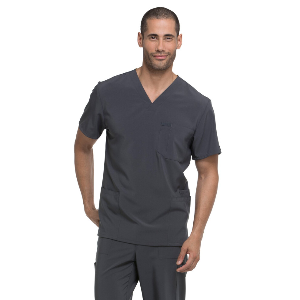 Dickies EDS Essentials Men Scrubs Top V-Neck DK645  L  Pewter