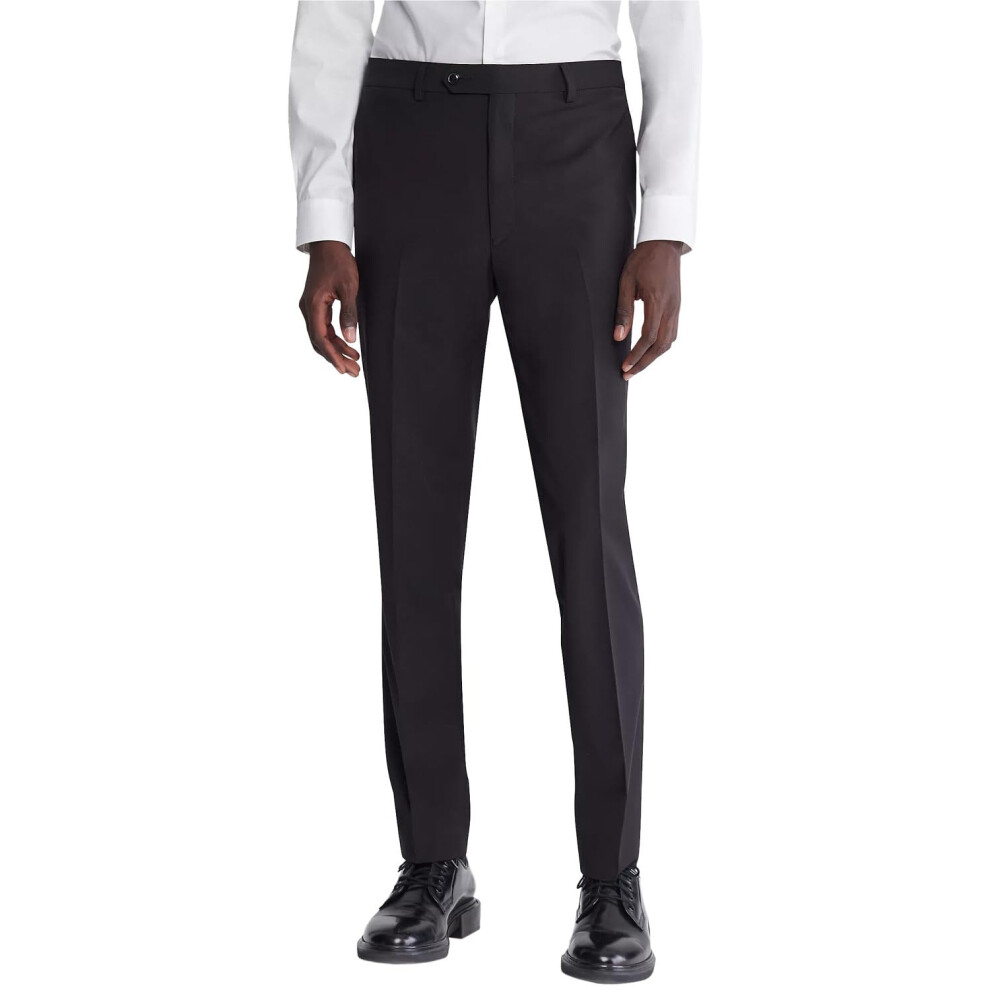 Calvin Klein Men's Skinny Fit Stretch Dress Pant  Black  3332