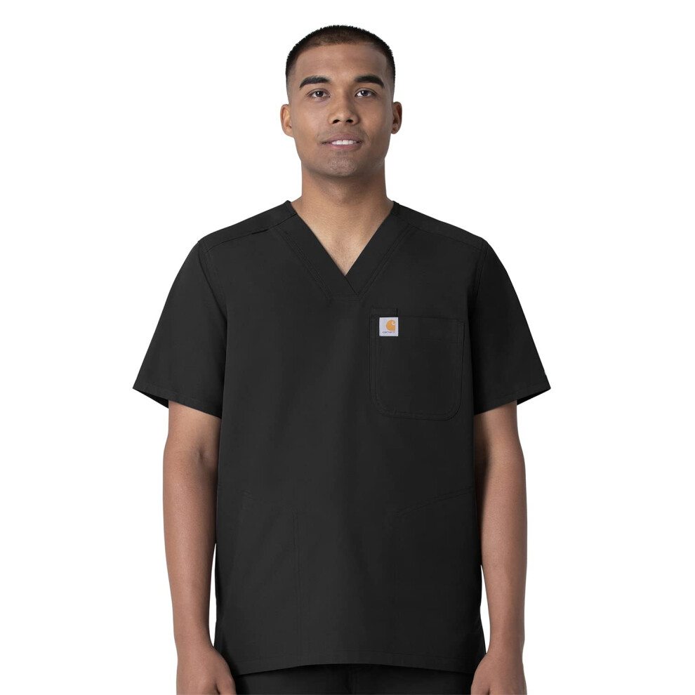 Carhartt Men's Force V-Neck Shirttail Top  Black  Small