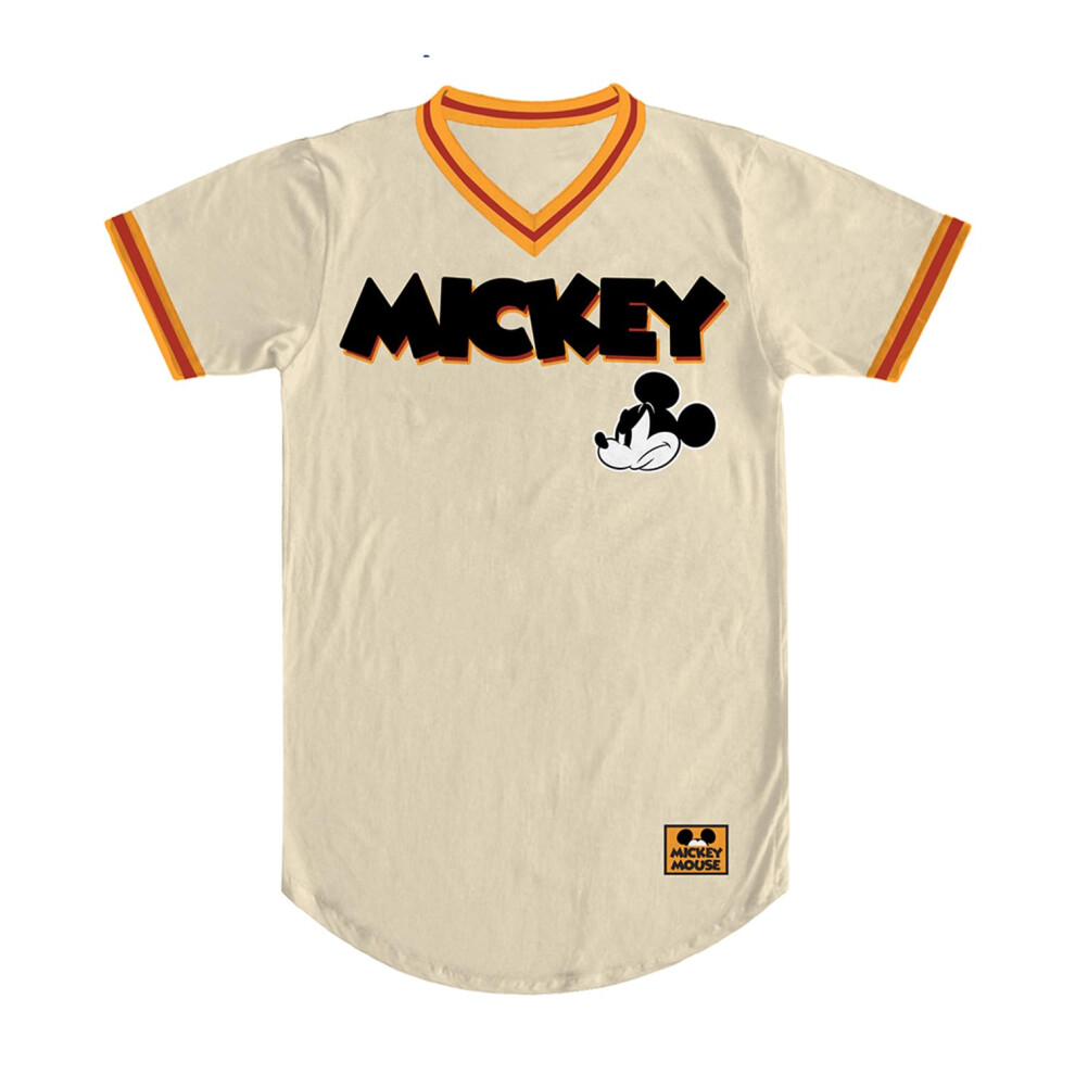 Disney Mens Mickey Mouse Baseball Jersey - Mens Classic Mickey Mouse P