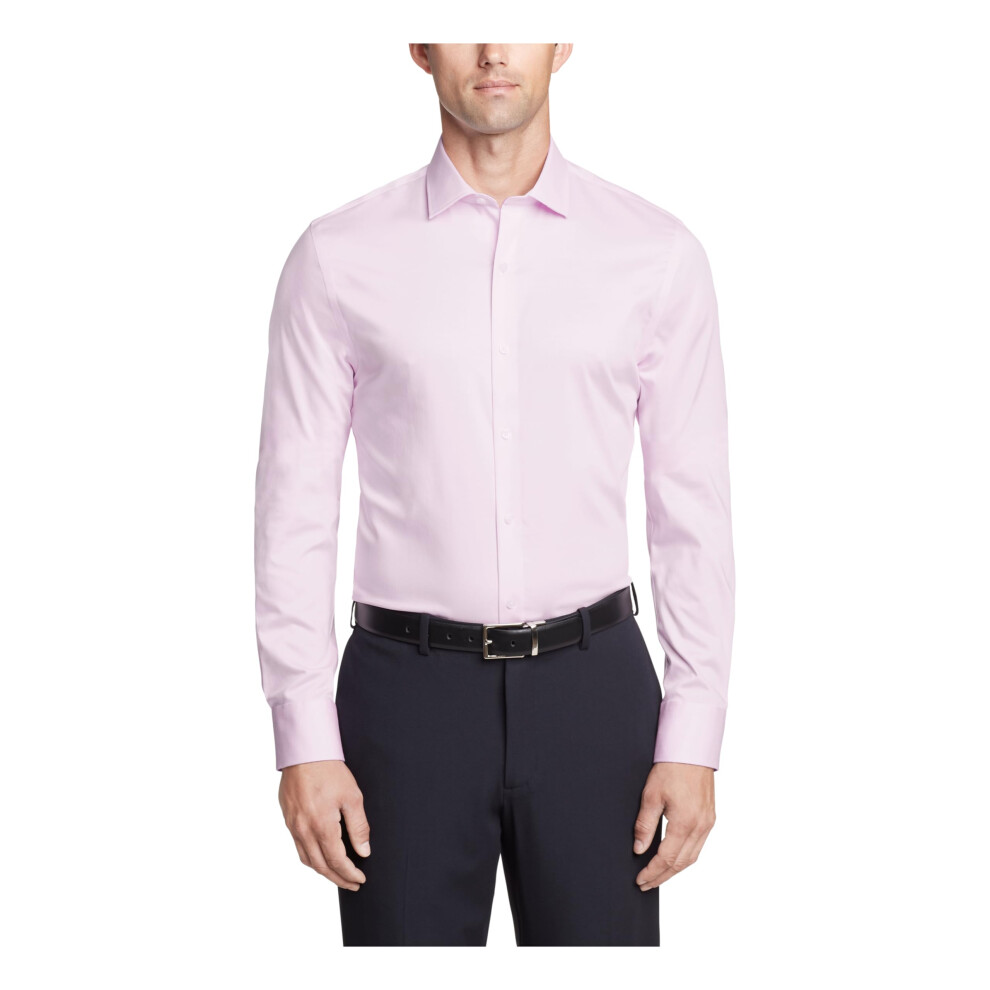 Tommy Hilfiger Men's Dress Shirt Slim Fit Essentials  Light Pink