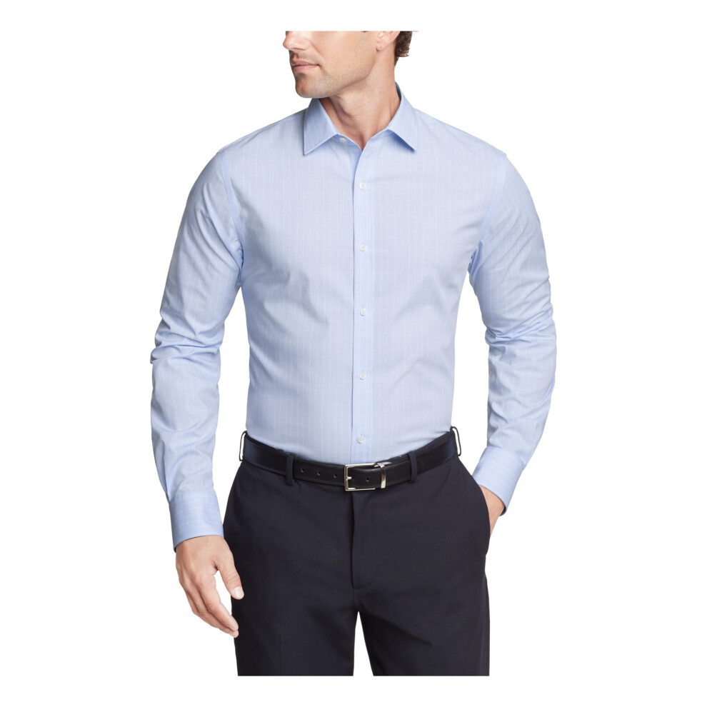 Tommy Hilfiger Men's Dress Shirt Slim Fit Essentials  TH Classic Blue