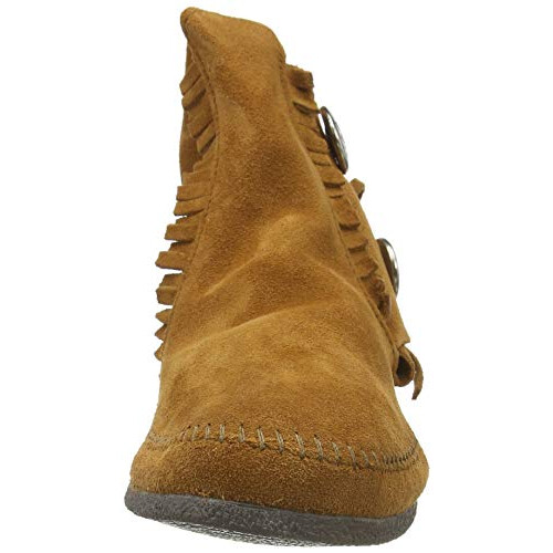 Minnetonka Mens Two Button Hardsole Boot, Brown, Size 9 1