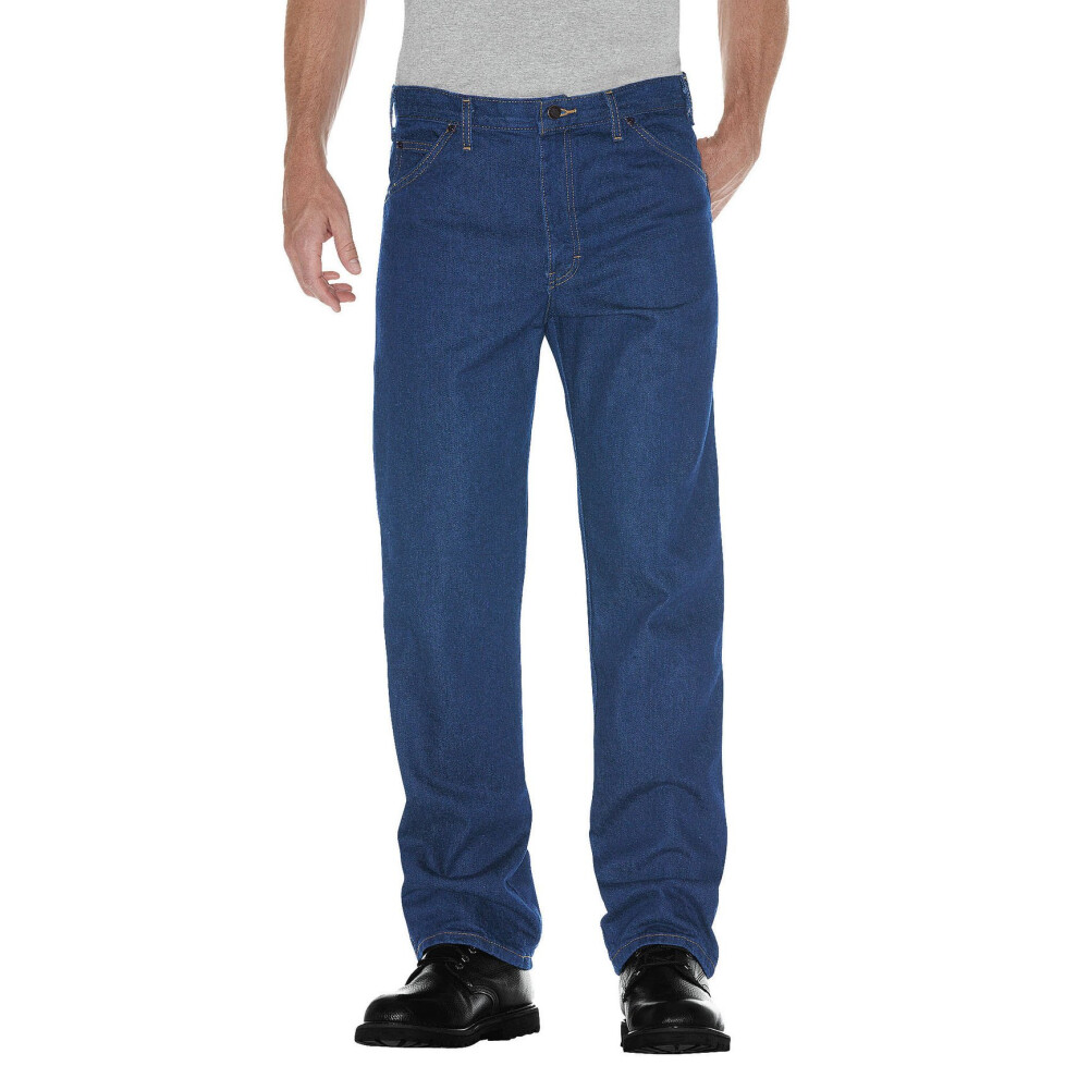 Dickies mens Regular-fit Five-pocket jeans  Stone Washed Indigo Blue