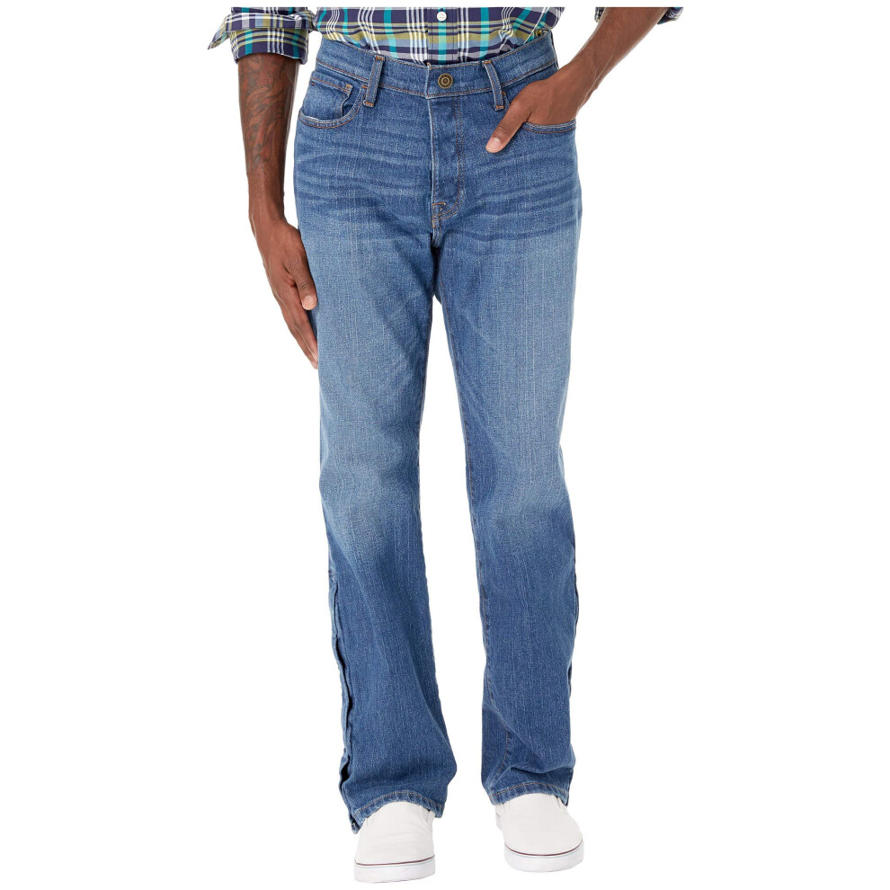 Tommy Hilfiger Men's Adaptive Jeans Relaxed Fit Adjustable Waist Magne