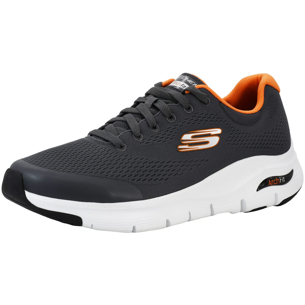 Skechers Men's Arch Fit Oxford  Charcoal/Orange  9 X-Wide