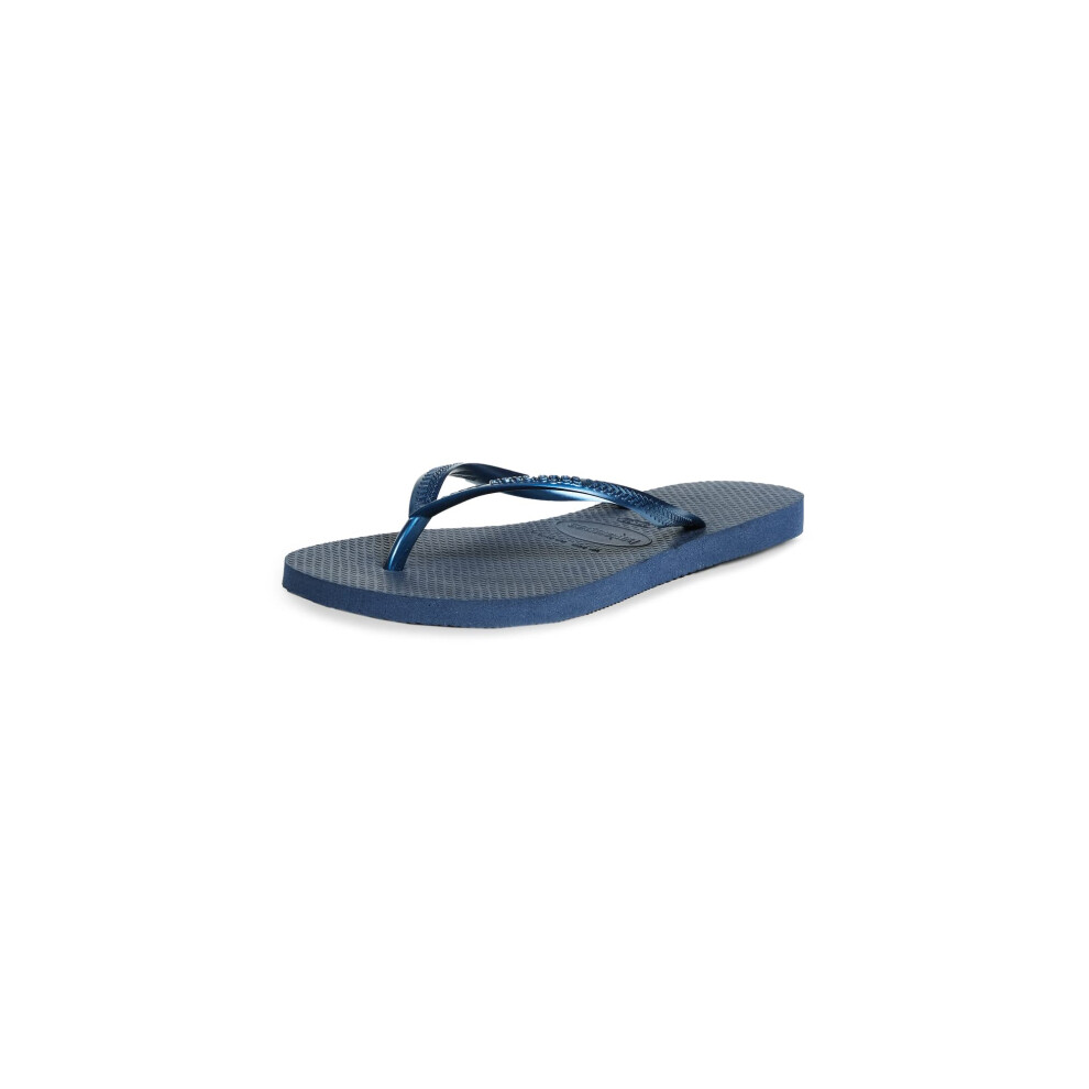 Havaianas Women's Slim Flip Flop Sandals  Navy Blue  Size 6 Women's