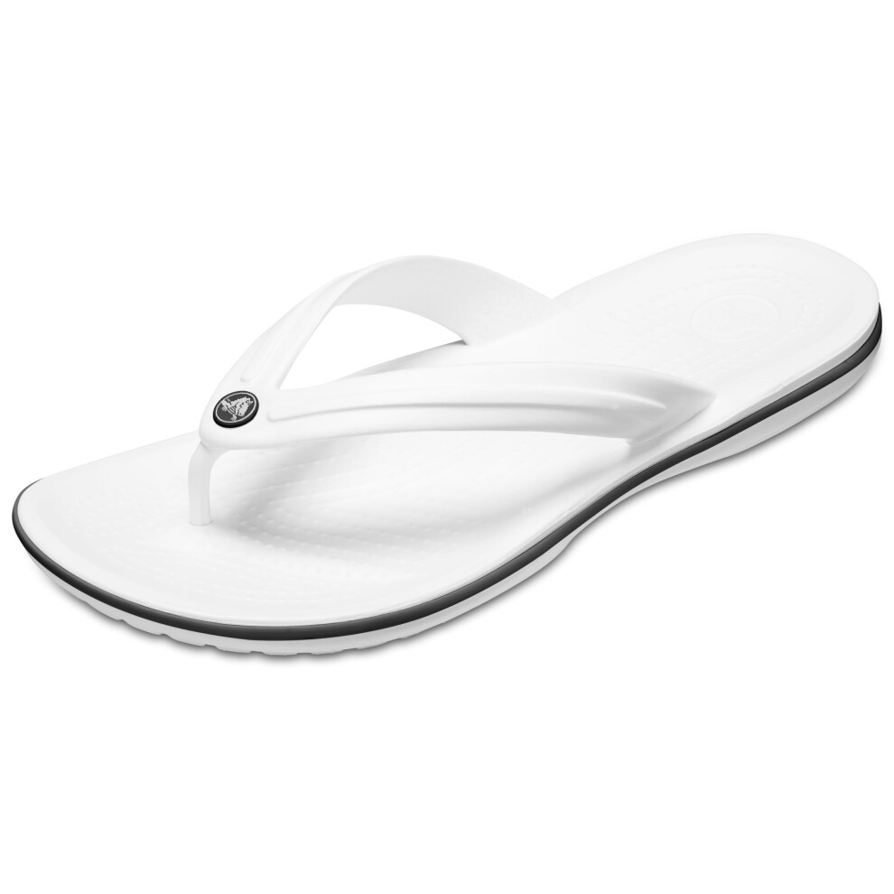 Crocs Unisex Crocband Flip Flops  White  13 Men/15 Women