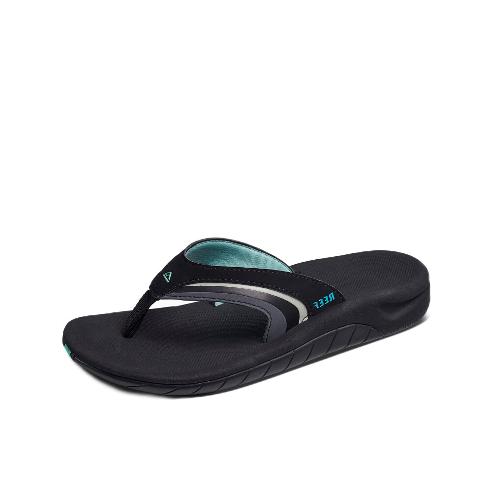 Reef Women's Sandals  Girls Slap 3  Black/Black/Aqua  7