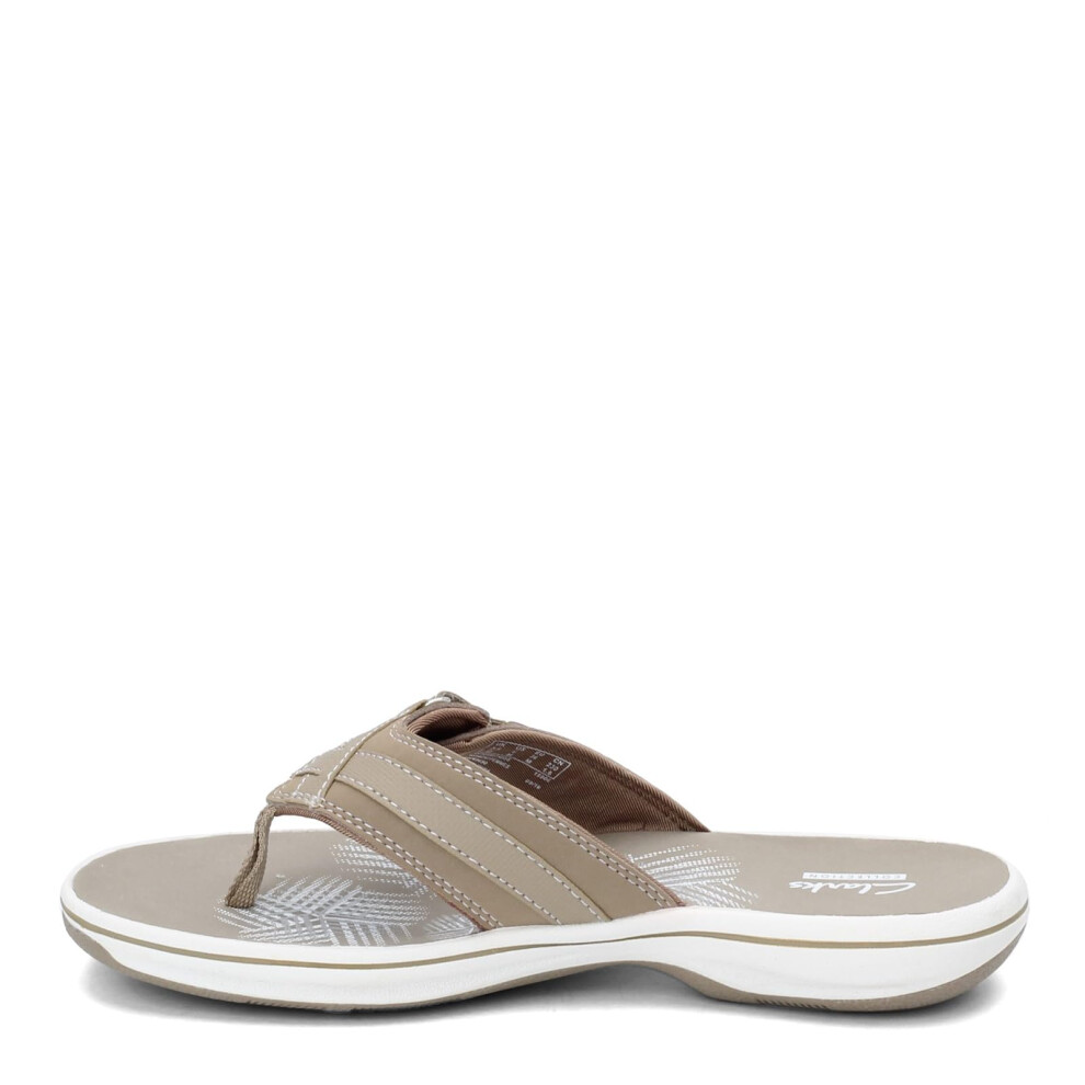 Clarks Women's Breeze Sea Flip-Flop  Taupe Synthetic  7