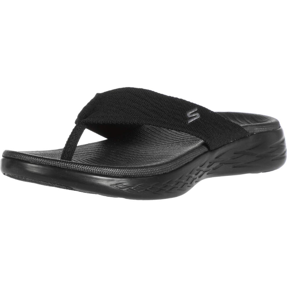Skechers Womens On-The-Go 600 - Sunny Flip Flop Black 8 Us
