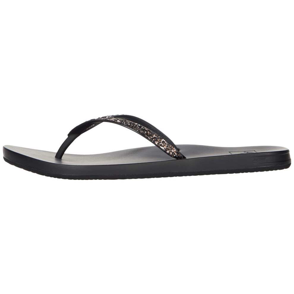 Reef Women's Cushion Stargazer Sandals  Black/Bronze  7