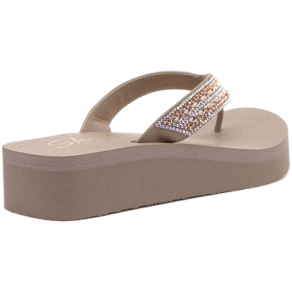 Skechers Cali Women's womens Vinyasa - Glory Day Flip Flop  Taupe  7 U