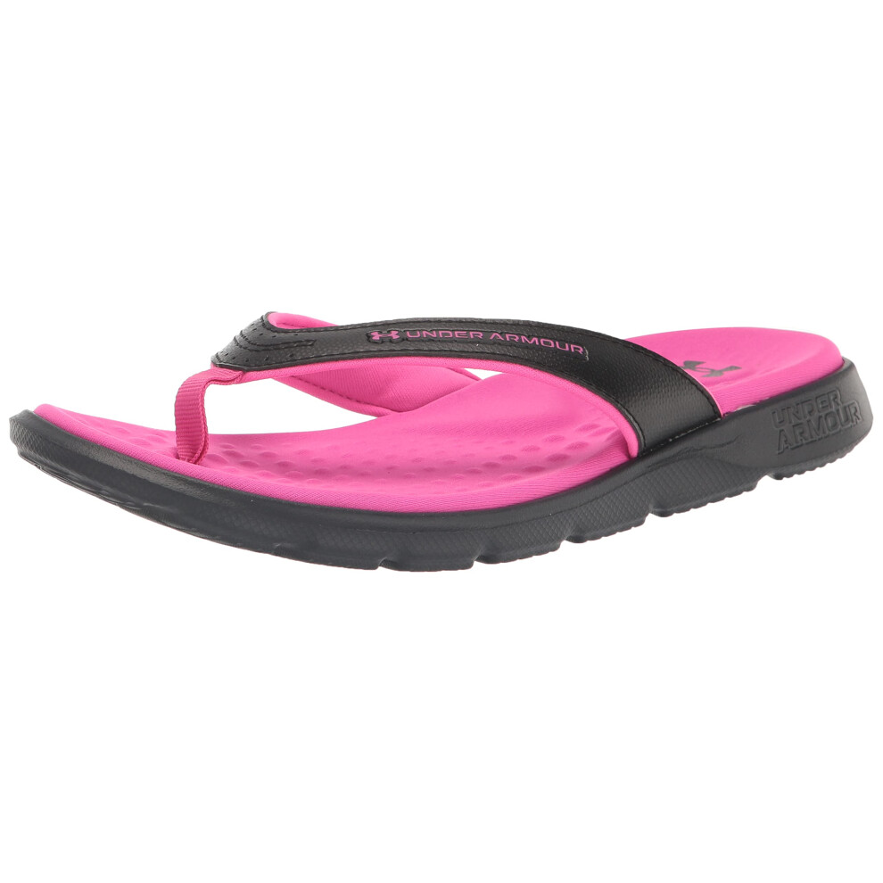 Under Armour Women's Ignite Marbella Flip Flop  (002) Black/Rebel Pink