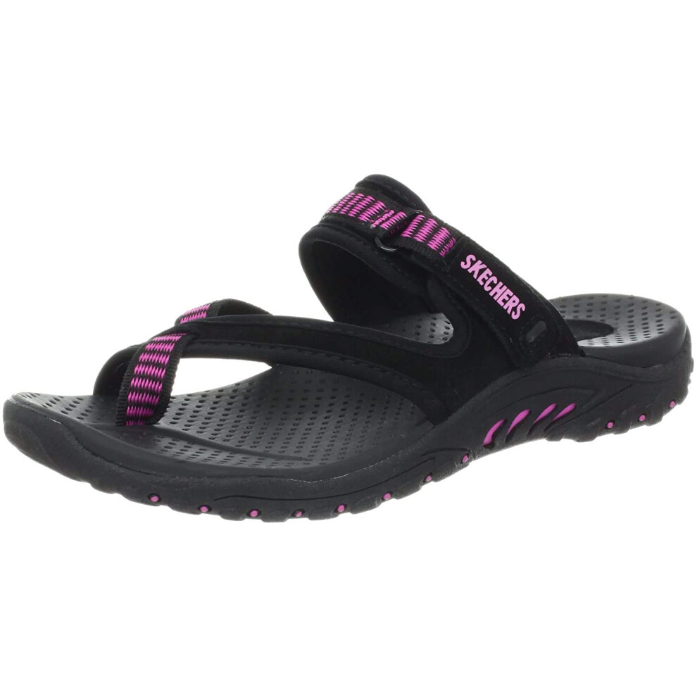 Skechers Women's reggaes-rasta Sandal  Black/Fuchsia  9 M US