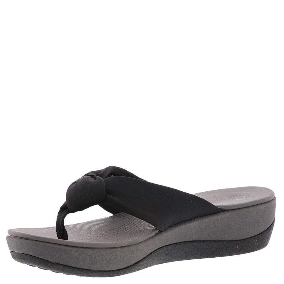 Clarks womens Arla Glison Flip Flop  Black Fabric  9 US