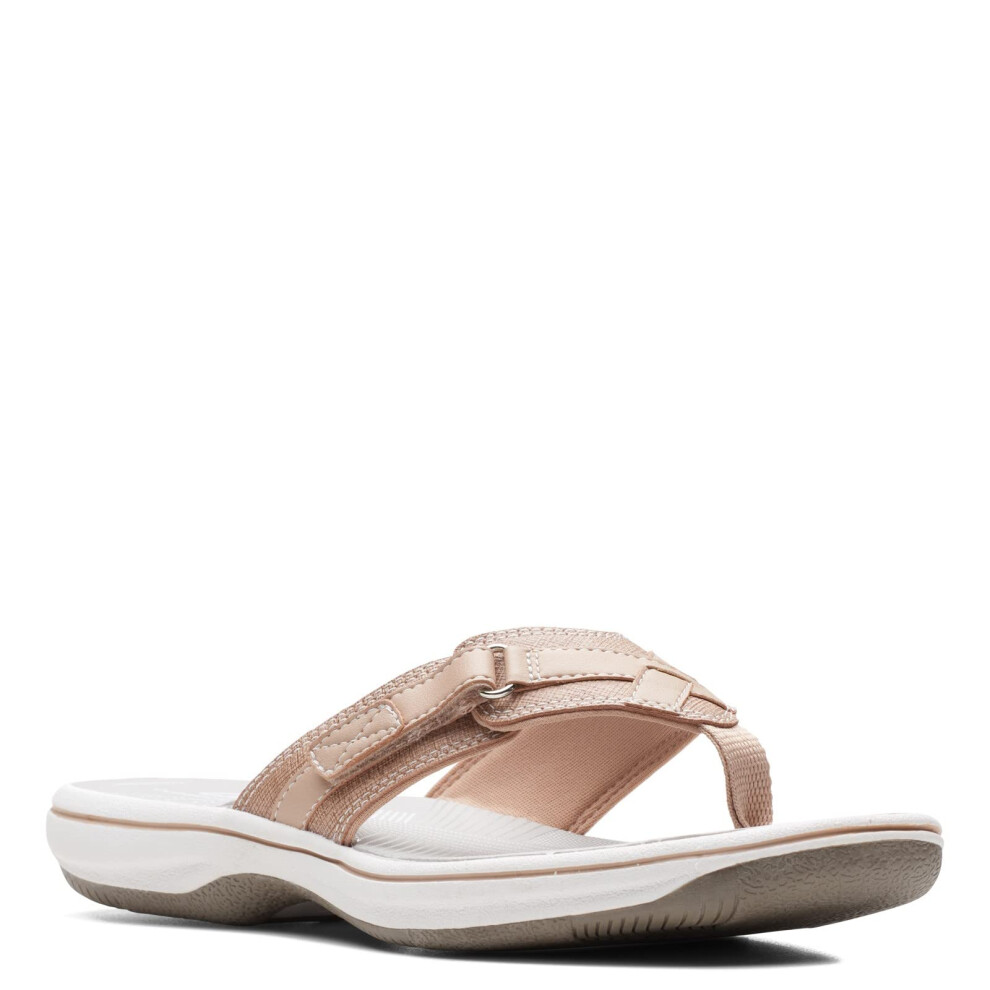 Clarks womens Breeze Sea Flip Flop  Taupe Synthetic  10 US